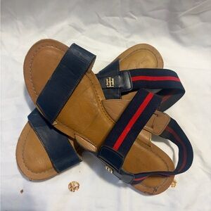 Tommy Hilfiger Navy and Red Strap Sandals